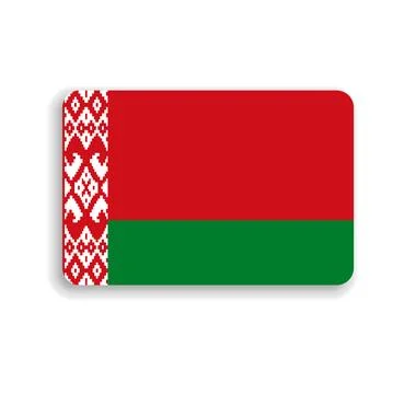 Rounded rectangle vector flag of Belarus Stock Illustration