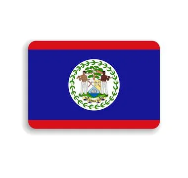 Rounded rectangle vector flag of Belize Stock Illustration