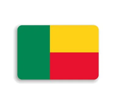 Rounded rectangle vector flag of Benin Stock Illustration