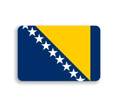 Rounded rectangle vector flag of Bosnia and Herzegovina Stock Illustration