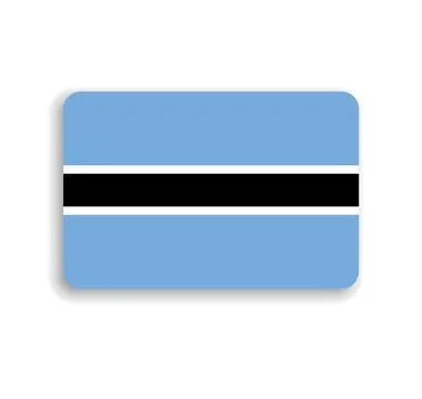 Rounded rectangle vector flag of Botswana Stock Illustration