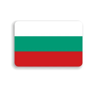 Rounded rectangle vector flag of Bulgaria 스톡 일러스트