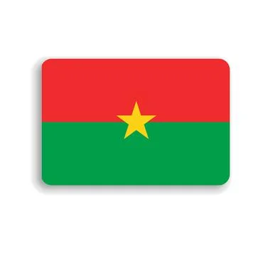 Rounded rectangle vector flag of Burkina Faso Illustrazione stock