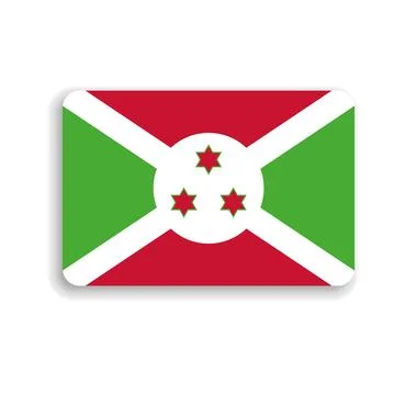 Rounded rectangle vector flag of Burundi 스톡 일러스트