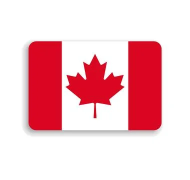 Rounded rectangle vector flag of Canada Stock Illustration