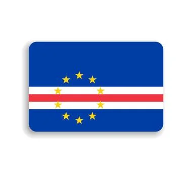 Rounded rectangle vector flag of Cape Verde Stock Illustration