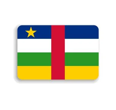 Rounded rectangle vector flag of Central African Republic Stock Illustration