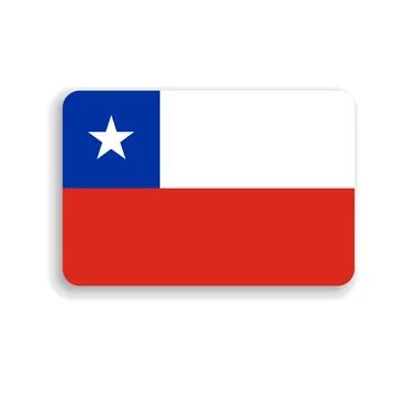 Rounded rectangle vector flag of Chile Stock Illustration