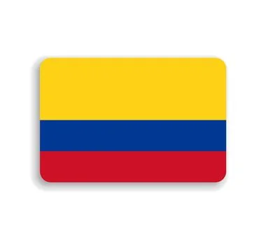 Rounded rectangle vector flag of Colombia Stock Illustration