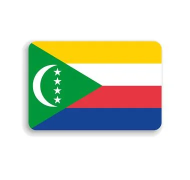 Rounded rectangle vector flag of Comoros Stock Illustration