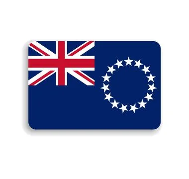 Rounded rectangle vector flag of Cook Islands Stock Illustration