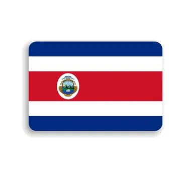 Rounded rectangle vector flag of Costa Rica Stock Illustration
