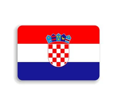 Rounded rectangle vector flag of Croatia Stock Illustration