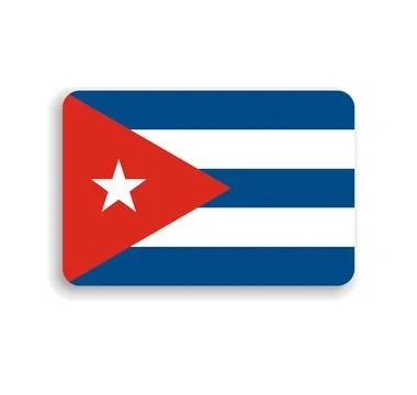 Rounded rectangle vector flag of Cuba Stock Illustration