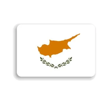 Rounded rectangle vector flag of Cyprus Stock Illustration