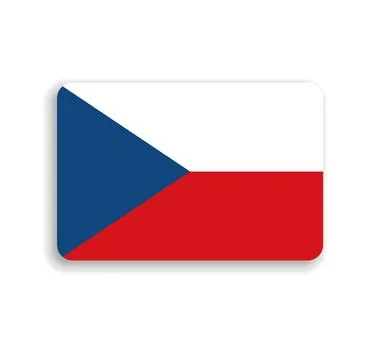 Rounded rectangle vector flag of Czech Republic 스톡 일러스트