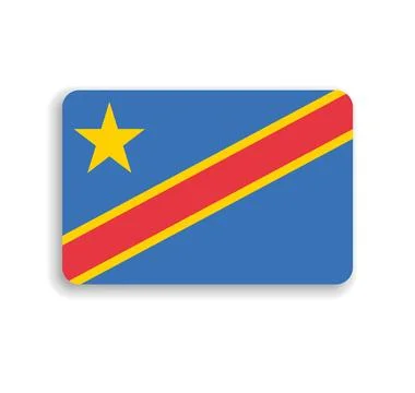 Rounded rectangle vector flag of Democratic Republic of the Congo イラスト素材
