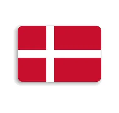 Rounded rectangle vector flag of Denmark 库存插图