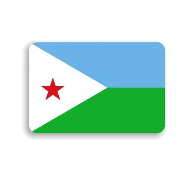 Rounded rectangle vector flag of Djibouti イラスト素材