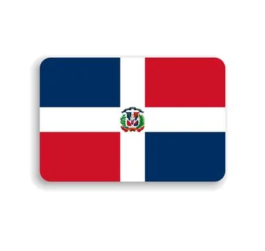 Rounded rectangle vector flag of Dominican Republic Stock Illustration