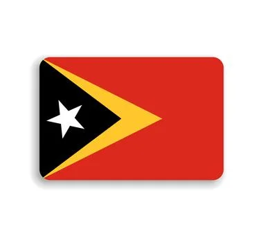 Rounded rectangle vector flag of East Timor Stock Illustration