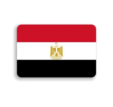 Rounded rectangle vector flag of Egypt Stock Illustration