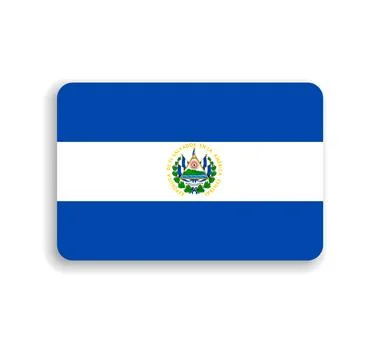 Rounded rectangle vector flag of El Salvador Stock Illustration