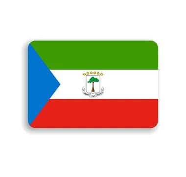 Rounded rectangle vector flag of Equatorial Guinea Stock Illustration