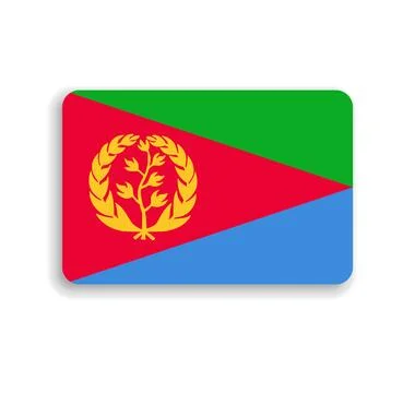 Rounded rectangle vector flag of Eritrea Stock Illustration