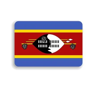 Rounded rectangle vector flag of Eswatini - former Swaziland 스톡 일러스트