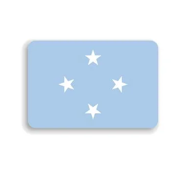 Rounded rectangle vector flag of Federated States of Micronesia Stock Illustration