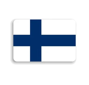 Rounded rectangle vector flag of Finland 스톡 일러스트