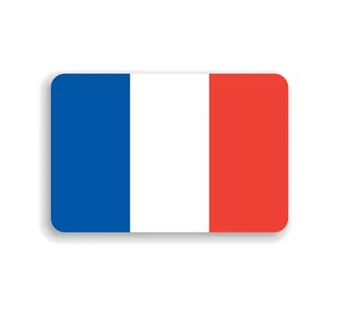 Rounded rectangle vector flag of France Stock Illustration
