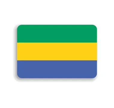 Rounded rectangle vector flag of Gabon Illustrazione stock