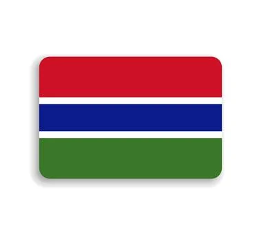 Rounded rectangle vector flag of Gambia イラスト素材