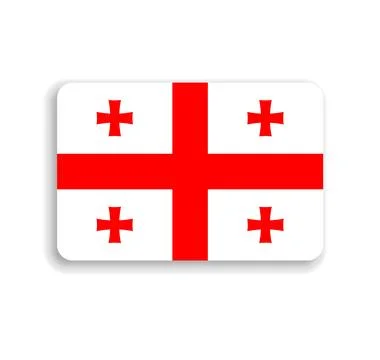Rounded rectangle vector flag of Georgia Stock Illustration