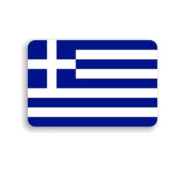 Rounded rectangle vector flag of Greece Stock Illustration