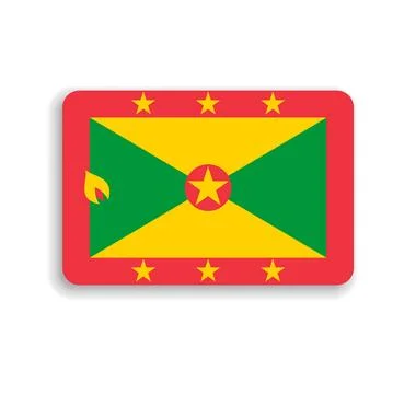 Rounded rectangle vector flag of Grenada Stock Illustration