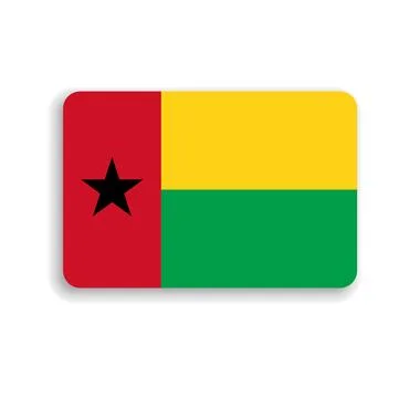 Rounded rectangle vector flag of Guinea-Bissau イラスト素材