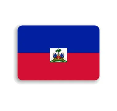 Rounded rectangle vector flag of Haiti Stock Illustration