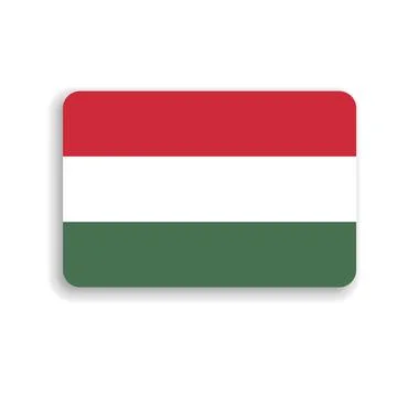 Rounded rectangle vector flag of Hungary Stock Illustration