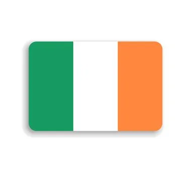Rounded rectangle vector flag of Ireland Stock Illustration