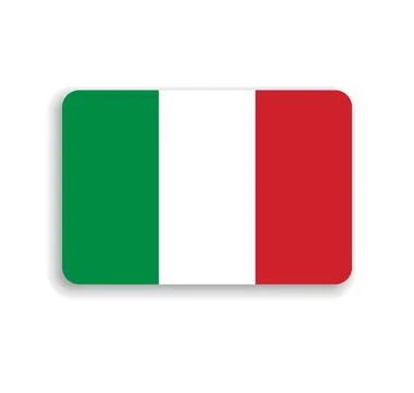 Rounded rectangle vector flag of Italy Stock Illustration