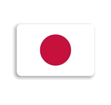 Rounded rectangle vector flag of Japan Stock Illustration