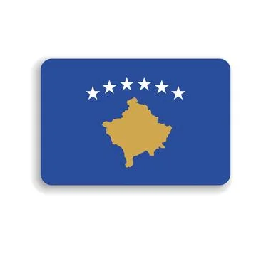 Rounded rectangle vector flag of Kosovo Illustrazione stock