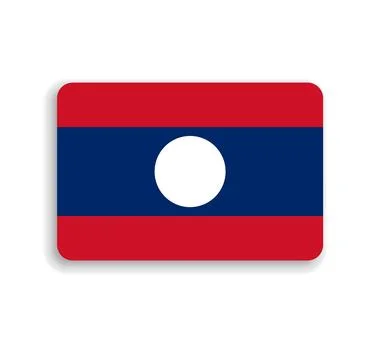 Rounded rectangle vector flag of Laos Illustrazione stock
