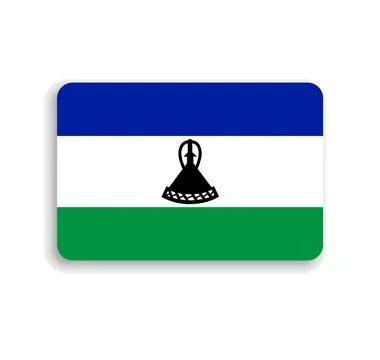 Rounded rectangle vector flag of Lesotho Stock Illustration