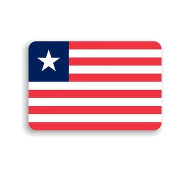 Rounded rectangle vector flag of Liberia Stock Illustration