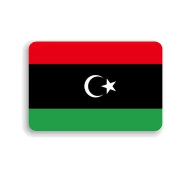 Rounded rectangle vector flag of Libya イラスト素材