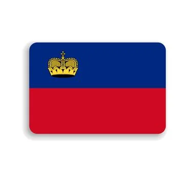 Rounded rectangle vector flag of Liechtenstein イラスト素材